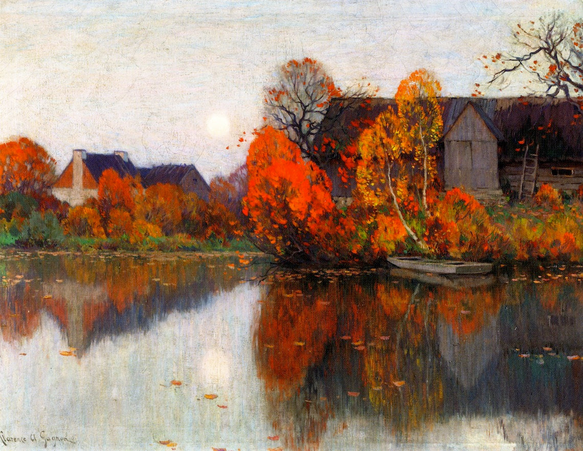 The Pond in October by Clarence Gagnon,16x12(A3) Poster