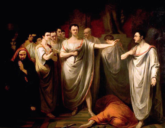 'Julius Caesar', Act III, Scene 2, the Murder Scene, vintage artwork by George Clint, 12x8" (A4) Poster