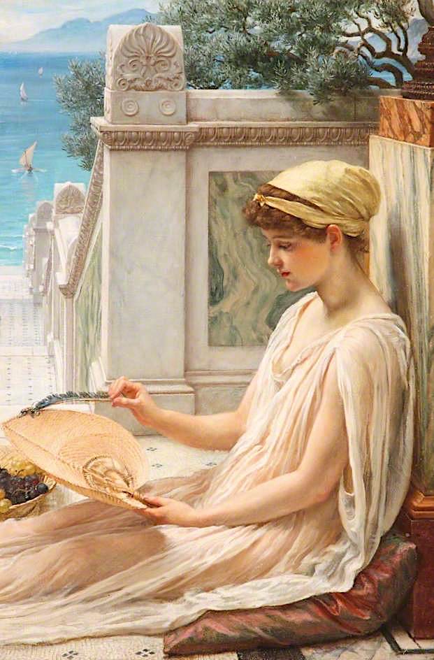 On The Terrace, vintage artwork by Sir Edward John Poynter, 12x8" (A4) Poster