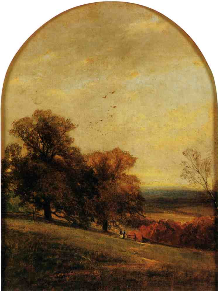 Distant View of Campbell Lodge and Wyoming Valley, vintage artwork by George Henry Smillie, 12x8" (A4) Poster