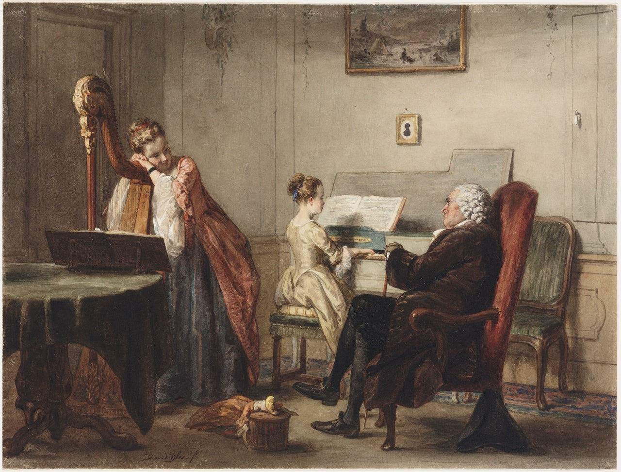 The Favourite Melody, vintage artwork by David Bles, A3 (16x12") Poster Print