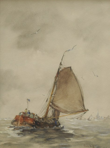 Sailing Barge on the Zuiderzee, vintage artwork by Hobbe Smith, 12x8" (A4) Poster