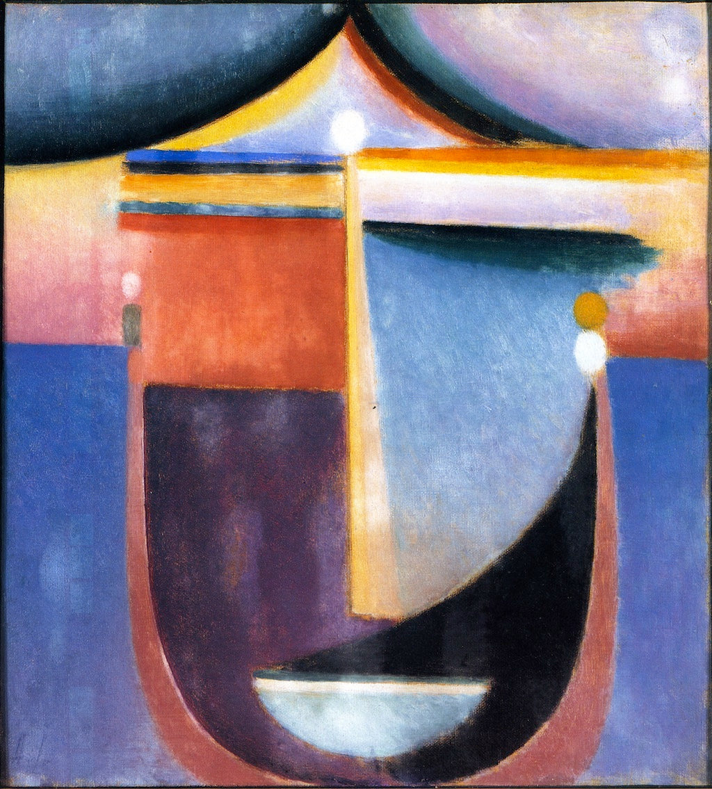 Abstract Head: Composition No. 5 - 'The Sea', vintage artwork by Alexei von Jawlensky, 12x8" (A4) Poster