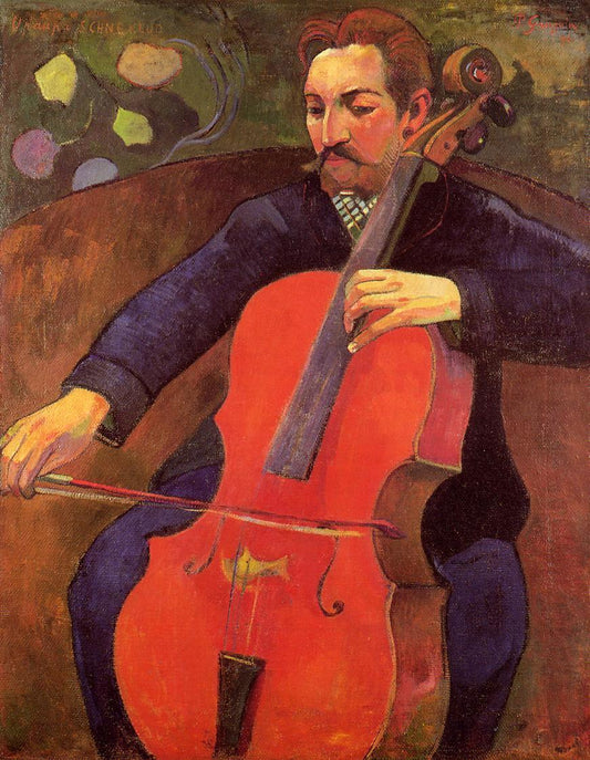 The Cellist, vintage artwork by Paul Gauguin, 12x8" (A4) Poster