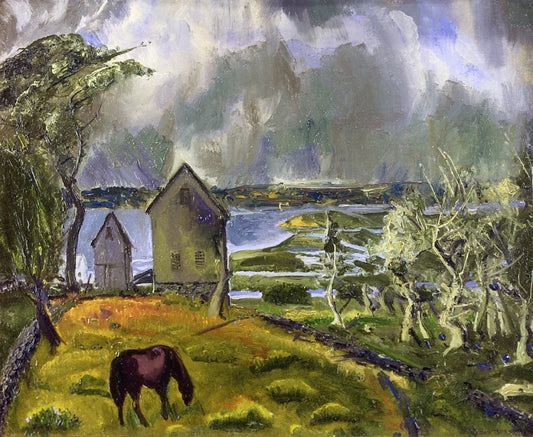 Dead Orchard, Newport, Rhode Island, vintage artwork by George Wesley Bellows, 12x8" (A4) Poster