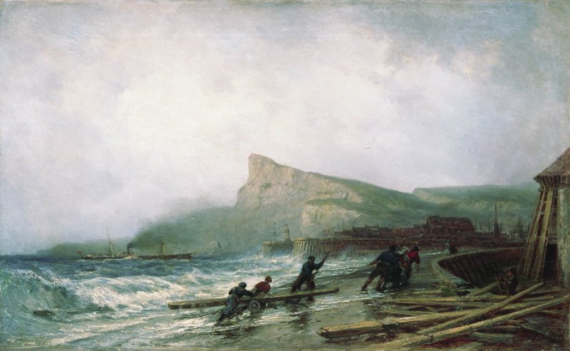 Building of a Dam, vintage artwork by Alexei Bogoliubov, 12x8" (A4) Poster