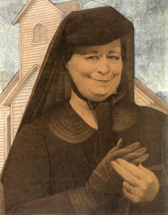The Good Influence by Grant Wood,16x12(A3) Poster