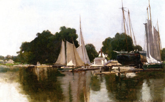 Saint Michaels, Maryland, vintage artwork by Hugh Bolton Jones, 12x8" (A4) Poster