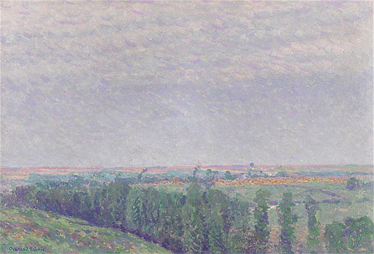 Summer Landscape with Cypresses, vintage artwork by Charles Johann Palmie, 12x8" (A4) Poster