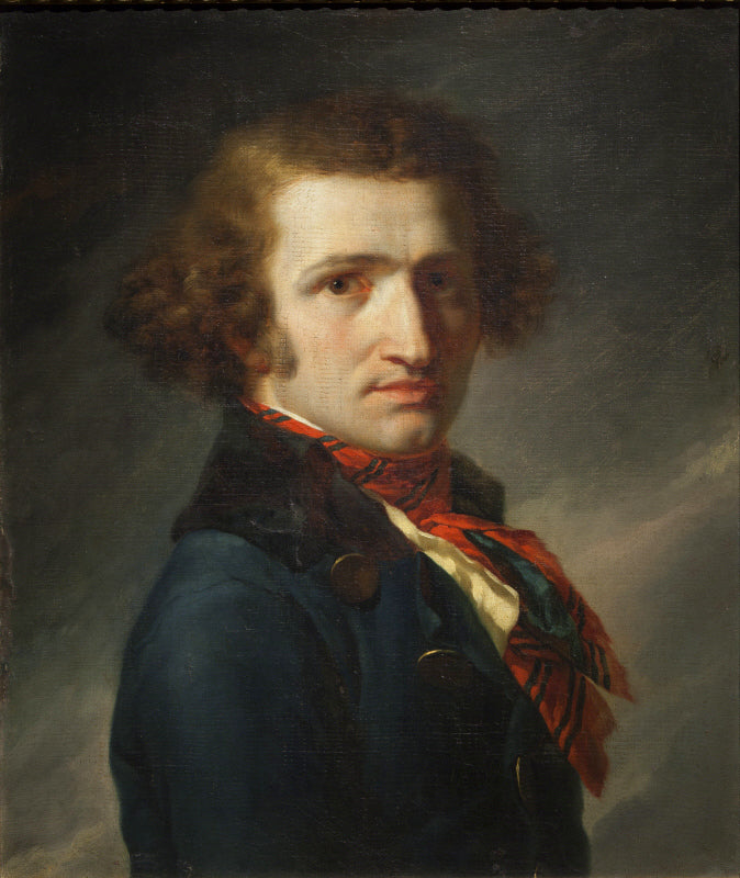 Portrait of a Man, probably François-Xavier Fabre, vintage artwork by Anne-Louis Girodet de Roussy-Trioson, 12x8" (A4) Poster