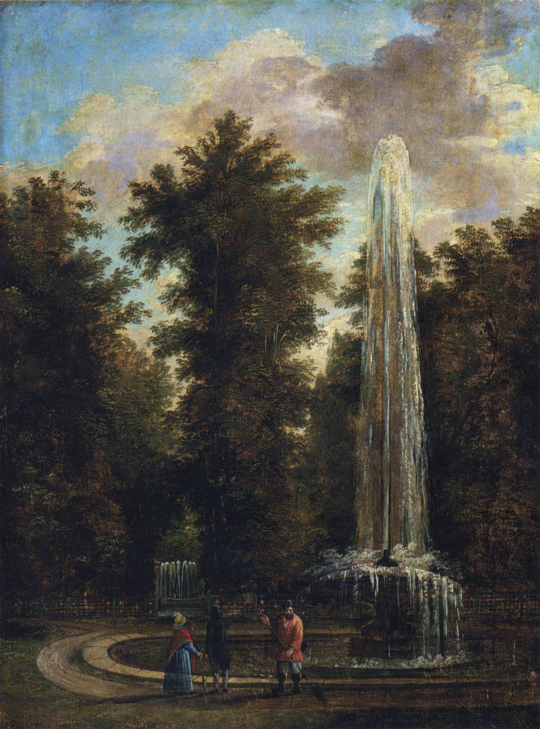 Fountain in the Park, vintage artwork by Stepan Galaktionov, 12x8" (A4) Poster