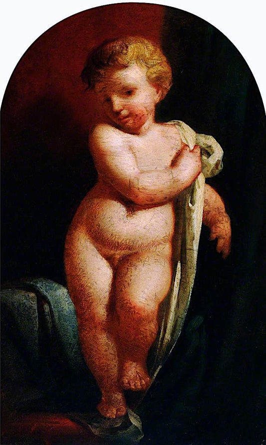 Study of a Cherub, vintage artwork by Godfrey Sykes, 12x8" (A4) Poster