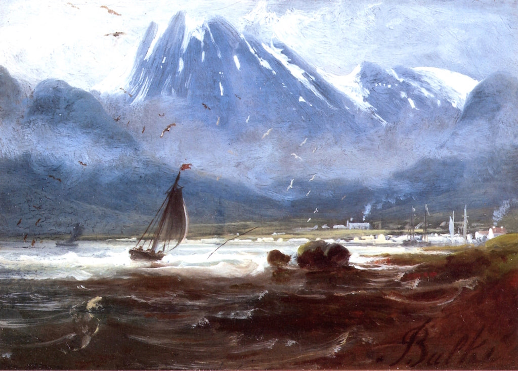 The Harbor at Skjervøy, vintage artwork by Peder Balke, A3 (16x12") Poster Print