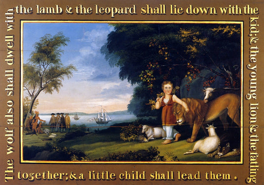 The Peaceable Kingdom of the Branch, vintage artwork by Edward Hicks, 12x8" (A4) Poster