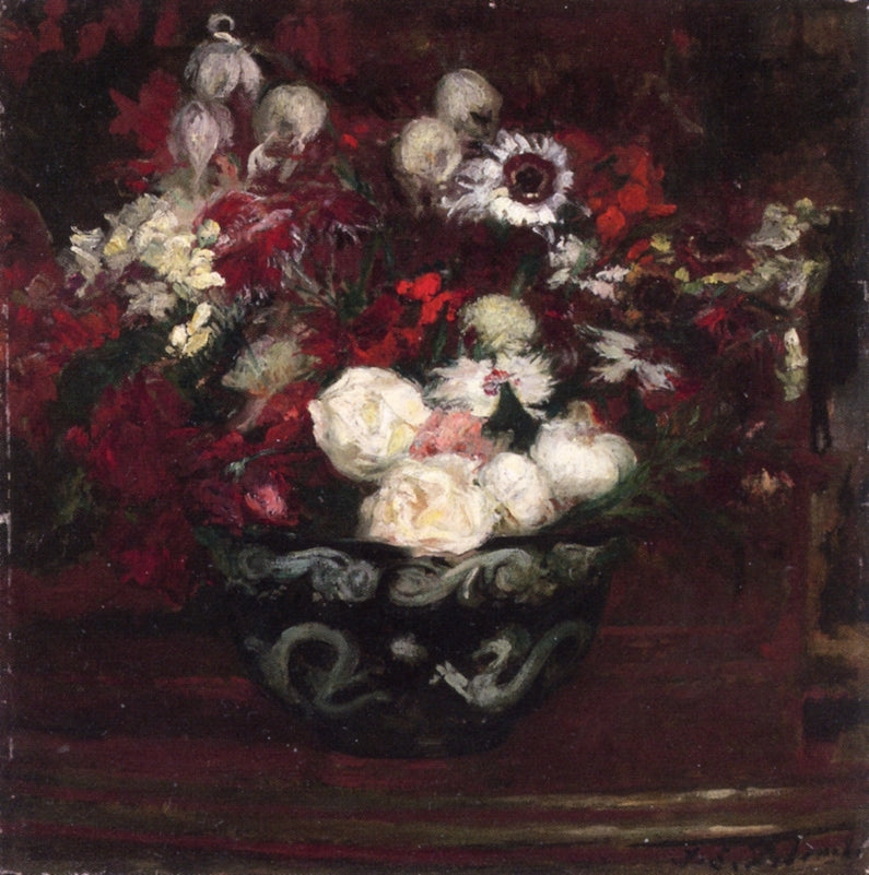 Bouquet of Flower and Chinese Bowl by Jacques-emile Blanche,A3(16x12")Poster
