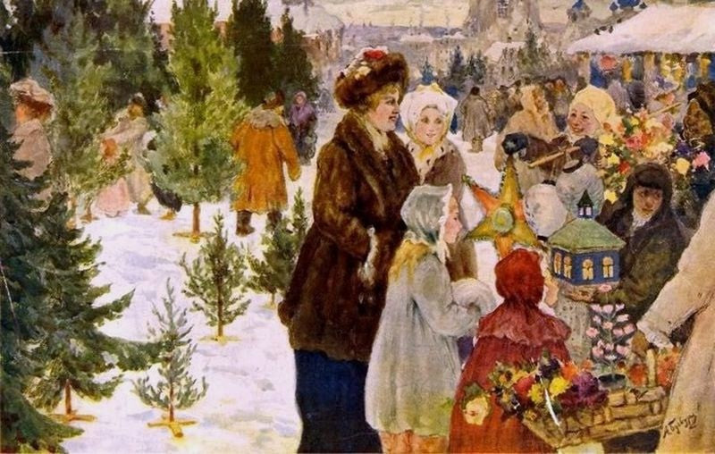 Christmas Market by Alexander Buchkuri,A3(16x12")Poster