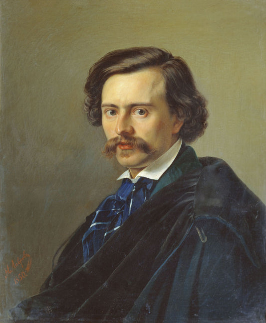 Portrait of Painter Potap Petrovsky, vintage artwork by Nikolai Lavrov, A3 (16x12") Poster Print
