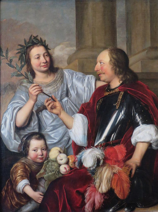 Allegorical Family Portrait, vintage artwork by Jan de Bray, 12x8" (A4) Poster