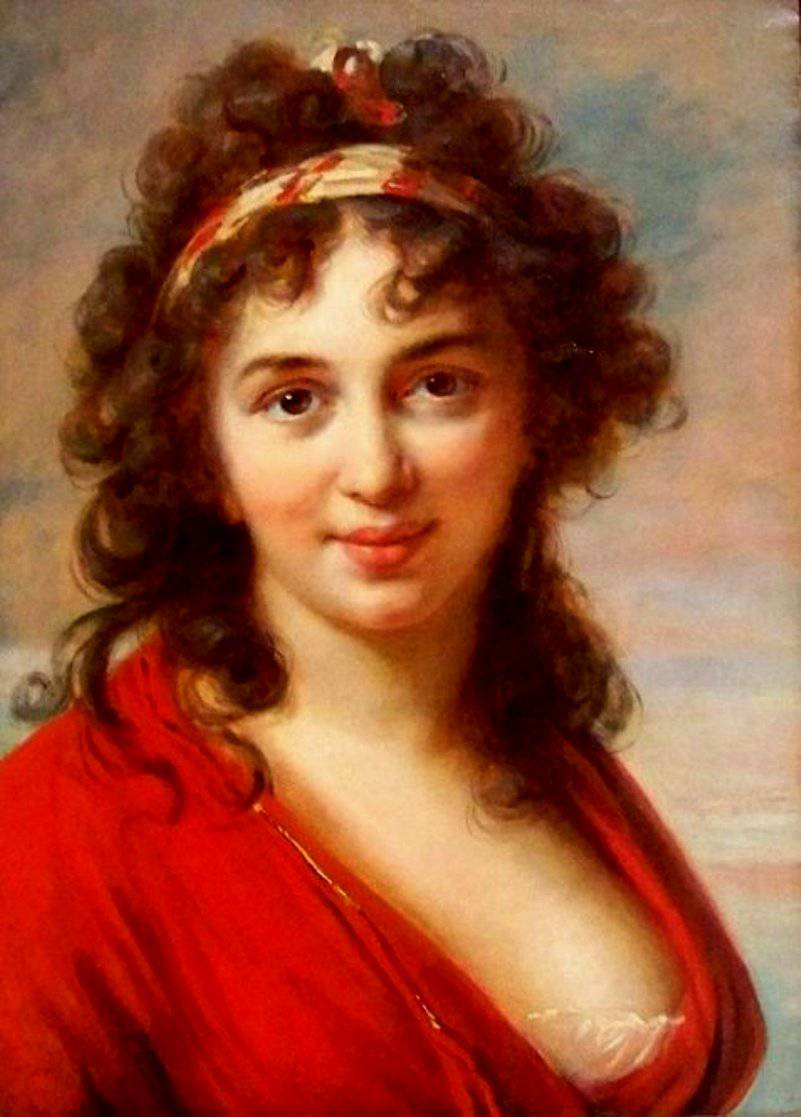 Isabella Teotochi Marini, vintage artwork by Élisabeth Vigee-Lebrun, 12x8" (A4) Poster