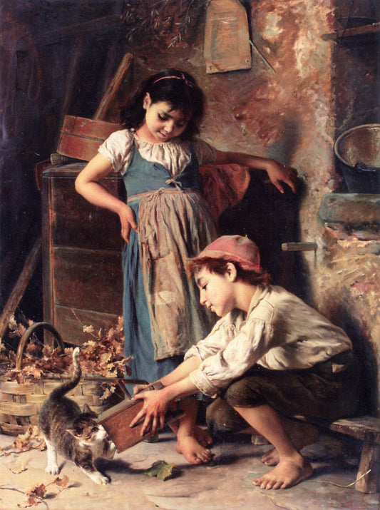 Playtime, vintage artwork by Luigi Bechi, 12x8" (A4) Poster