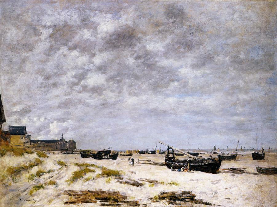 The Beach, Berck, vintage artwork by Eugène-Louis Boudin, 12x8" (A4) Poster
