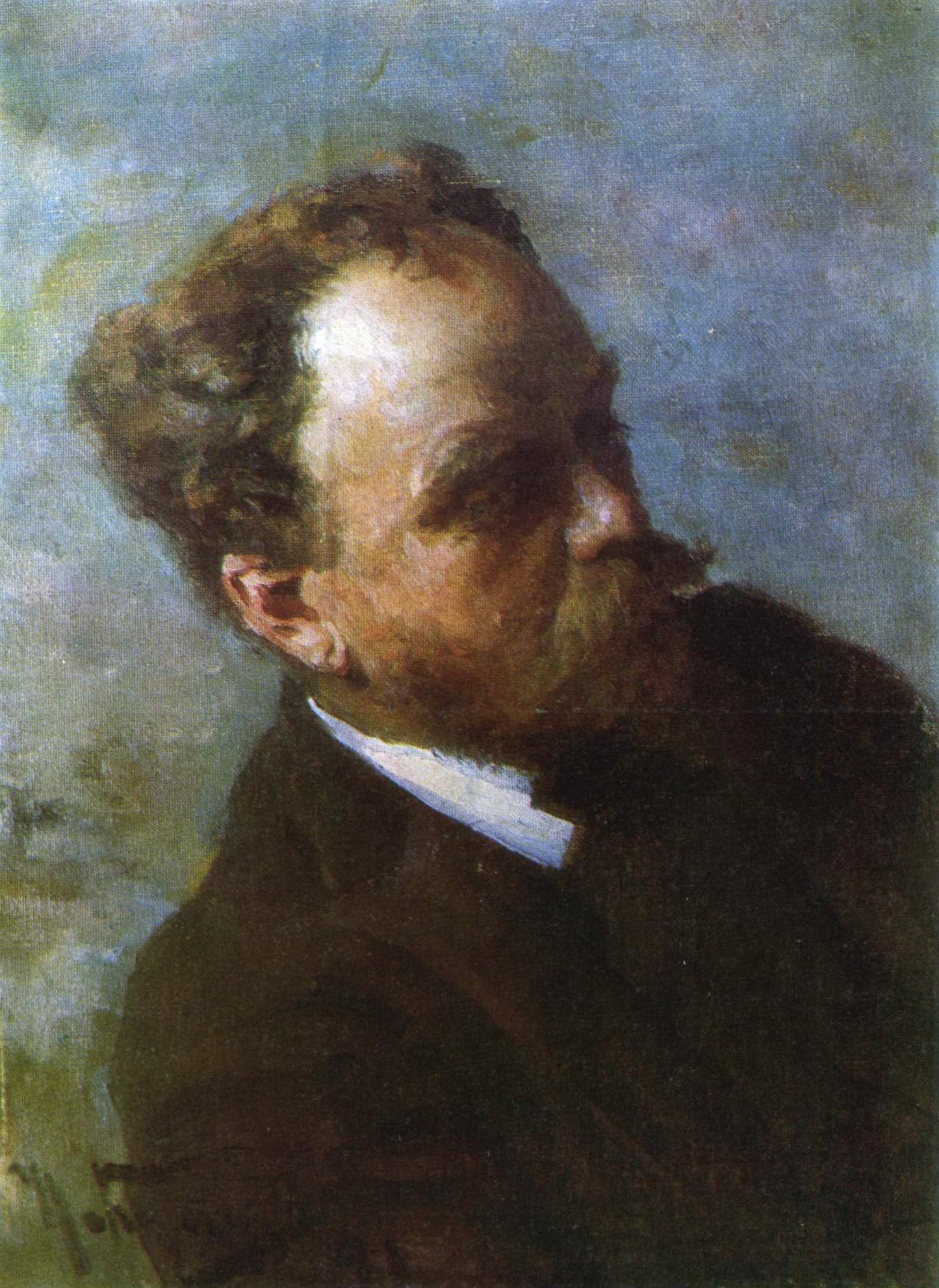 Portrait of Painter N.L. Skadovsky, vintage artwork by Nikolai Dmitrievich Kuznetsov, 12x8" (A4) Poster