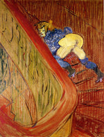 Dans l'excalier de la rue des Moulins, vintage artwork by Henri de Toulouse-Lautrec, 12x8" (A4) Poster
