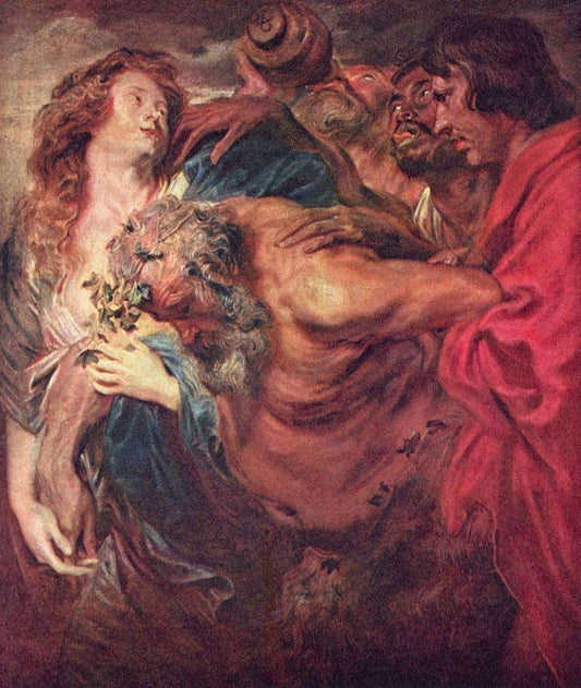 Drunk Silenus, vintage artwork by Anthony van Dyck, 12x8" (A4) Poster