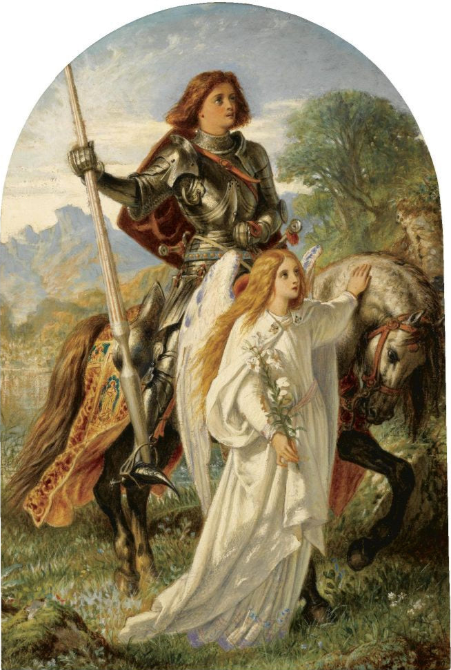 Sir Galahad and the Angel, vintage artwork by Sir Joseph Noel Paton, A3 (16x12") Poster Print
