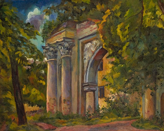 Arkhangelskoye. The Old Gate, vintage artwork by Aristarkh Lentulov, 12x8" (A4) Poster