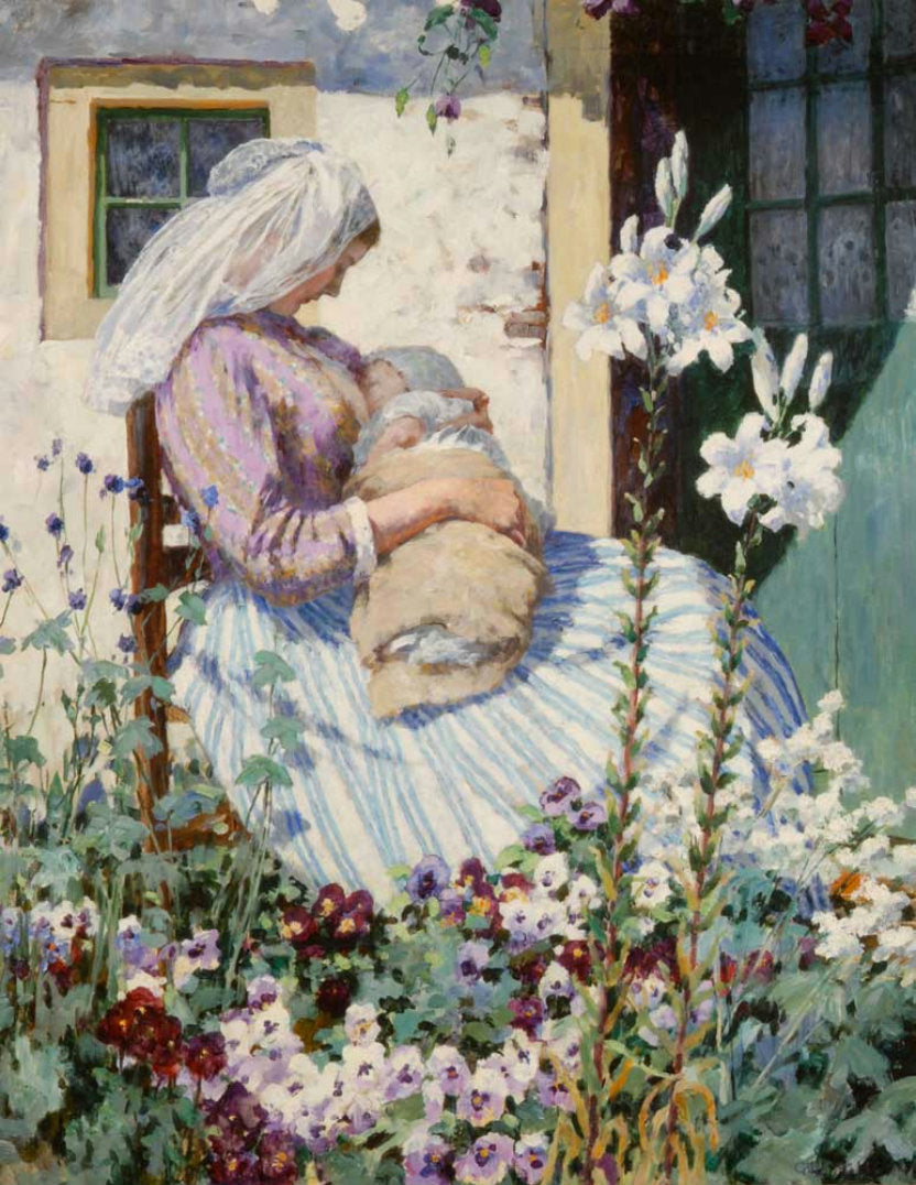 The White Lilies, vintage artwork by George Hitchcock, 12x8" (A4) Poster