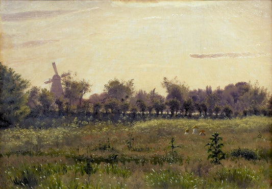 The Meadow near the Artist's House at Farimagsvej outside Copenhagen, vintage artwork by Vilhelm Kyhn, A3 (16x12") Poster Print