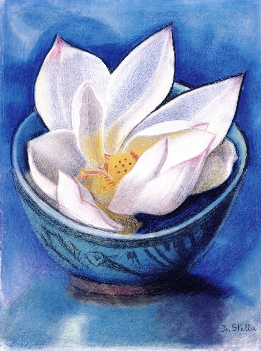 Dying Lotus, vintage artwork by Joseph Stella, 12x8" (A4) Poster
