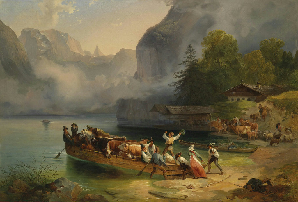 Königssee, vintage artwork by Friedrich Gauermann, A3 (16x12") Poster Print