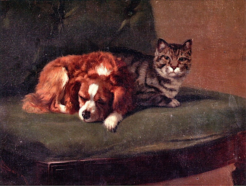 Best Friends, vintage artwork by John Henry Dolph, 12x8" (A4) Poster