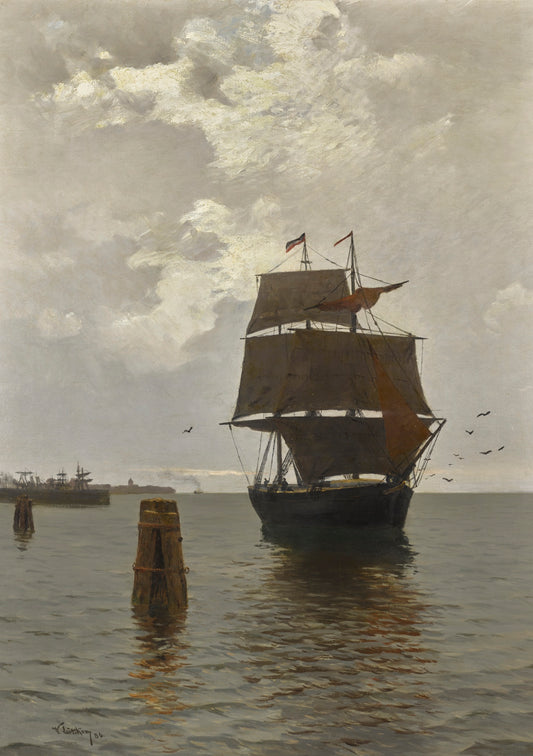 Sailing Ships on the Baltic Sea by Walter Leistikow,A3(16x12")Poster
