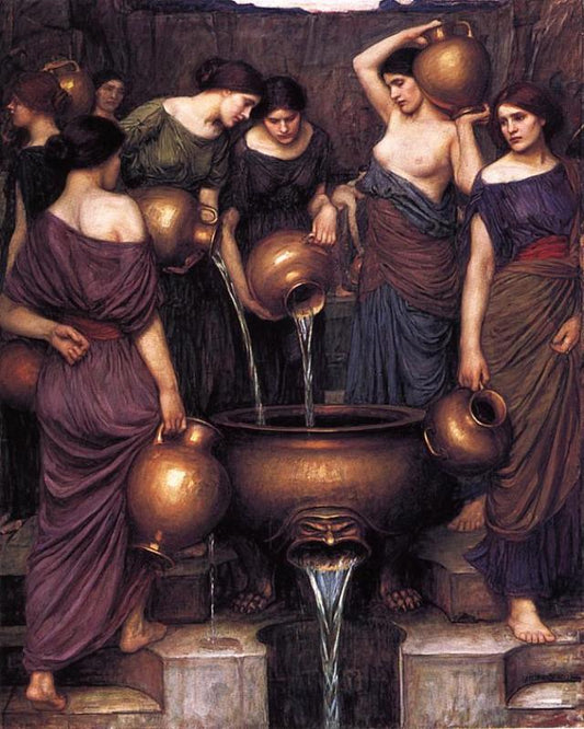 The Danaides, vintage artwork by John William Waterhouse, 12x8" (A4) Poster