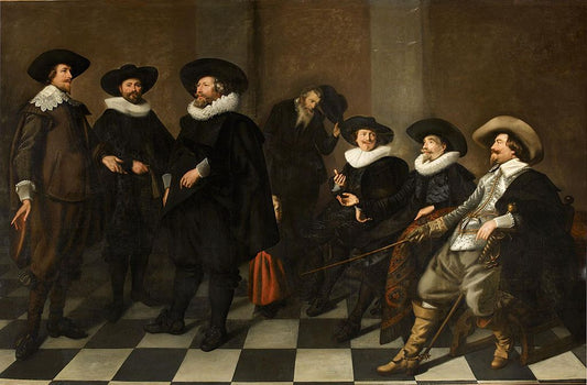 Regents of the Amsterdam City Orphanage, vintage artwork by Abraham de Vries, 12x8" (A4) Poster