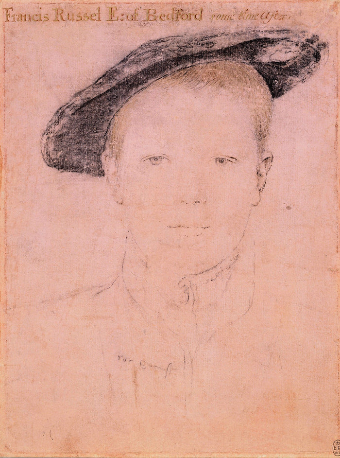 Francis Russell, later 2nd Earl of Bedford (1526/7-1585), vintage artwork by Hans Holbein the Younger, A3 (16x12