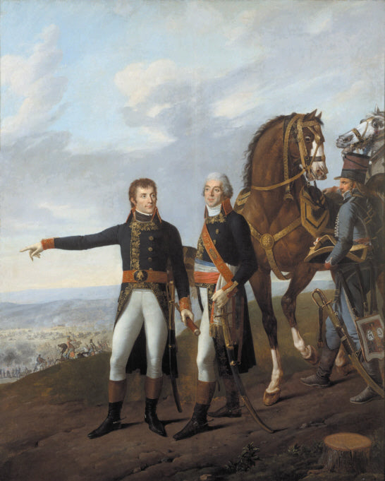 General Bonaparte and his chief of staff Berthier at the Battle of Marengo, vintage artwork by Robert Lefèvre, 12x8" (A4) Poster