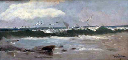 Mar con olas, vintage artwork by Eliseo Meifren i Roig, 12x8" (A4) Poster