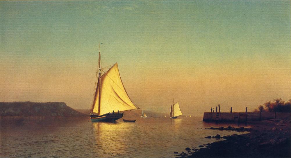 October on the Hudson, vintage artwork by Francis A. Silva, 12x8" (A4) Poster