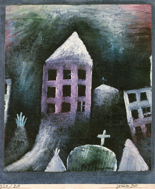 Destroyed Place, vintage artwork by Paul Klee, 12x8" (A4) Poster