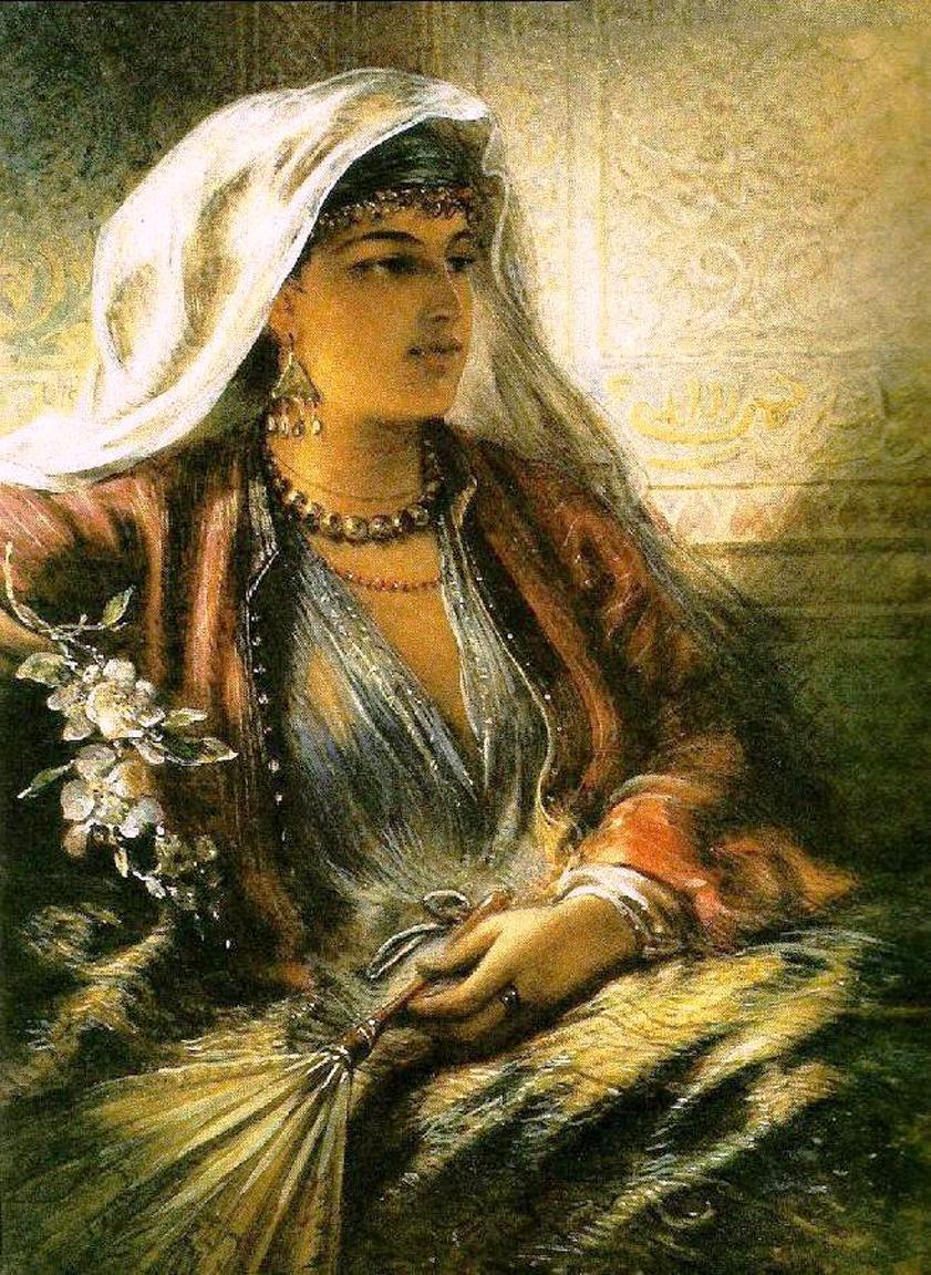 An Oriental Beauty, vintage artwork by Egron Sillif Lundgren, A3 (16x12") Poster Print
