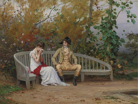 A poignant parting, vintage artwork by Frederik Henrdik Kaemmerer, 12x8" (A4) Poster