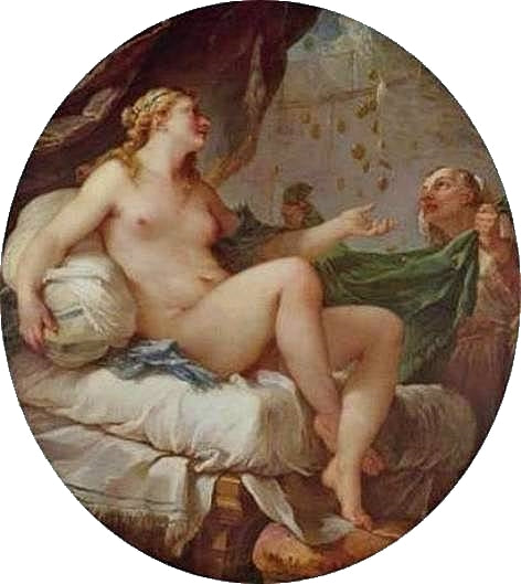 History of the Gods - Danae, vintage artwork by Charles-Joseph Natoire, 12x8" (A4) Poster