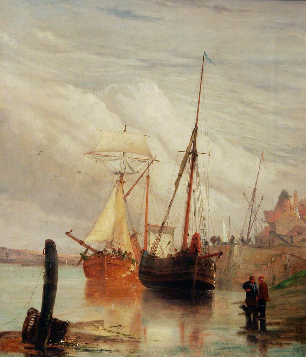 On the River Deben, vintage artwork by Alfred Stannard, A3 (16x12") Poster Print