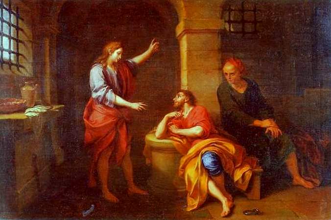 Joseph Interpreting Dreams, vintage artwork by Louis de Boullogne the Younger, 12x8" (A4) Poster