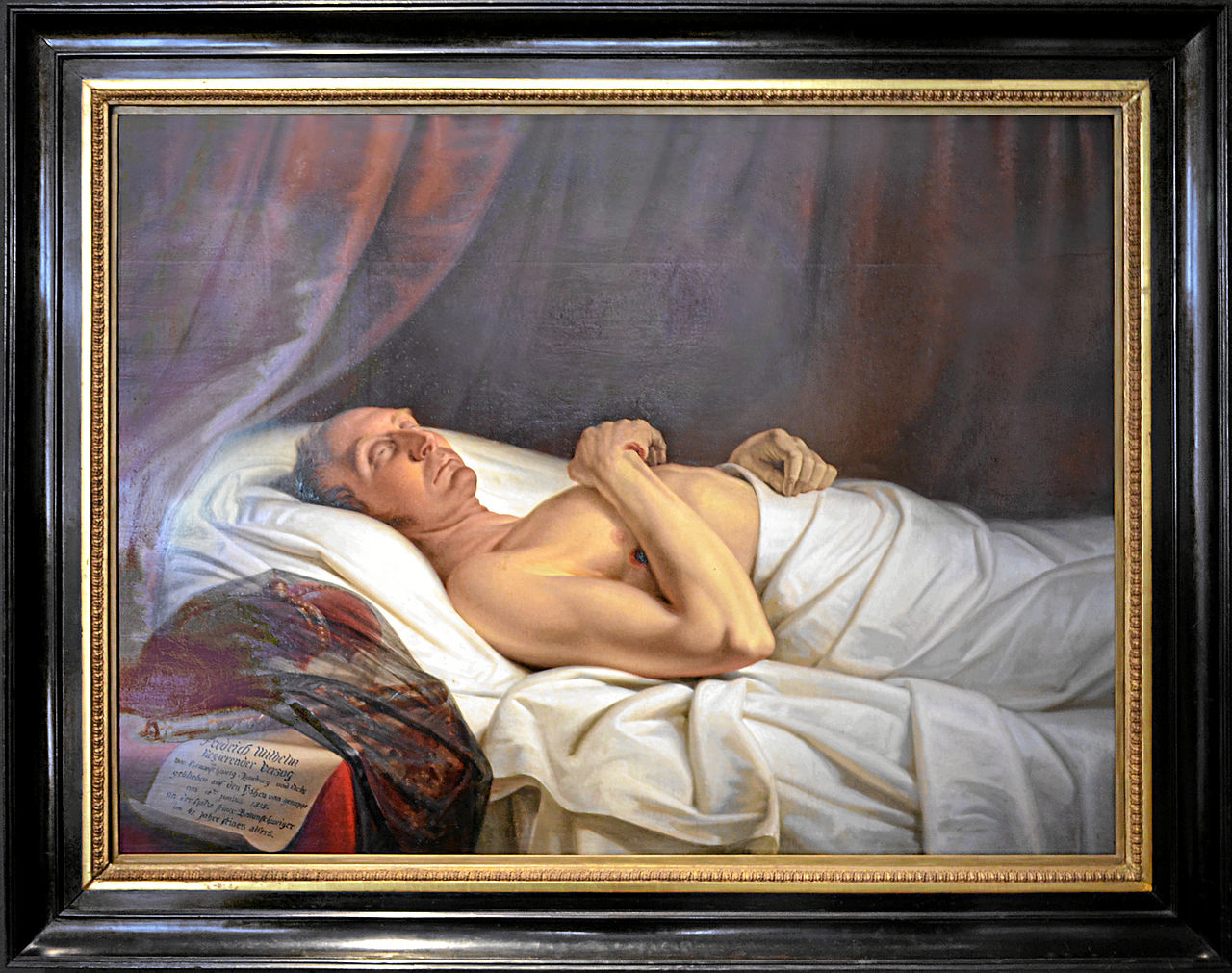 Duke Friedrich Wilhelm at His Deathbed, vintage artwork by Mattheus Ignatius van Bree, 12x8" (A4) Poster
