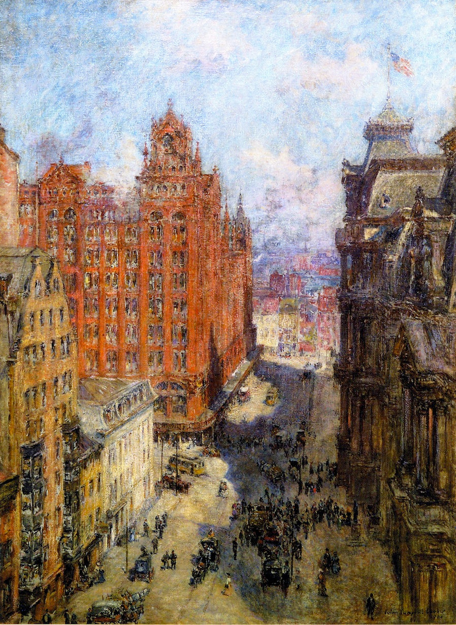 Broad Street Station, Philadelphia, vintage artwork by Colin Campbell Cooper, 12x8" (A4) Poster